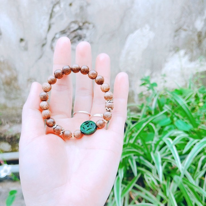 Vòng Tay Trầm Hương Tốc Phối Xu Kim Tiền Cẩm Thạch Sơn Thủy Thiên Nhiên - Thắng Giang - Ảnh 2