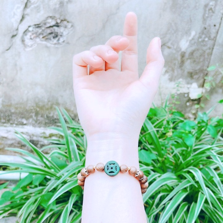 Vòng Tay Trầm Hương Tốc Phối Xu Kim Tiền Cẩm Thạch Sơn Thủy Thiên Nhiên - Thắng Giang - Ảnh 3