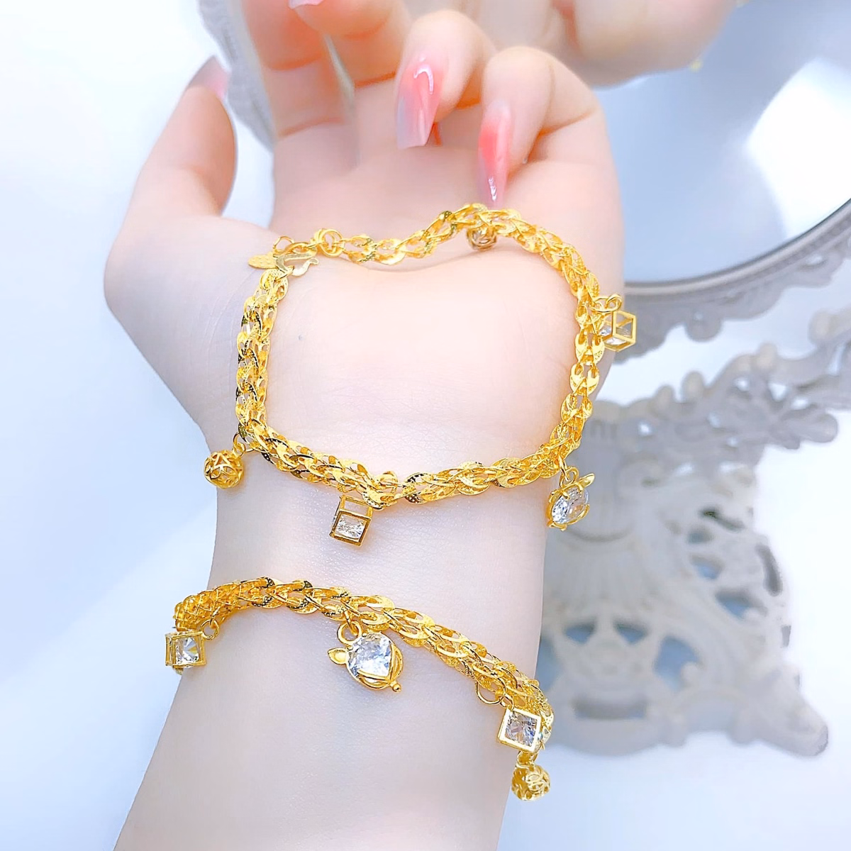 Lắc Tay Phụng Hồ Ly Bạc Ta Và Bạc Xi Vàng Cao Cấp - Thắng Giang - Ảnh 2