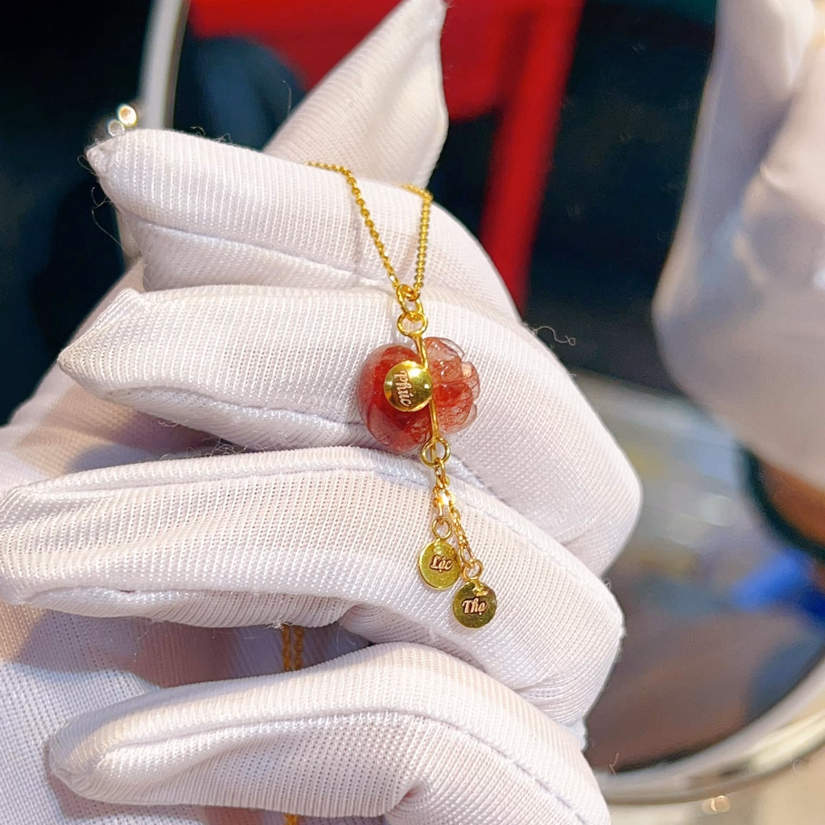 Mặt Dây Chuyền Thạch Anh Tóc Thiên Nhiên Bọc Vàng Tây 10 Kara - Thắng Giang - Ảnh 3