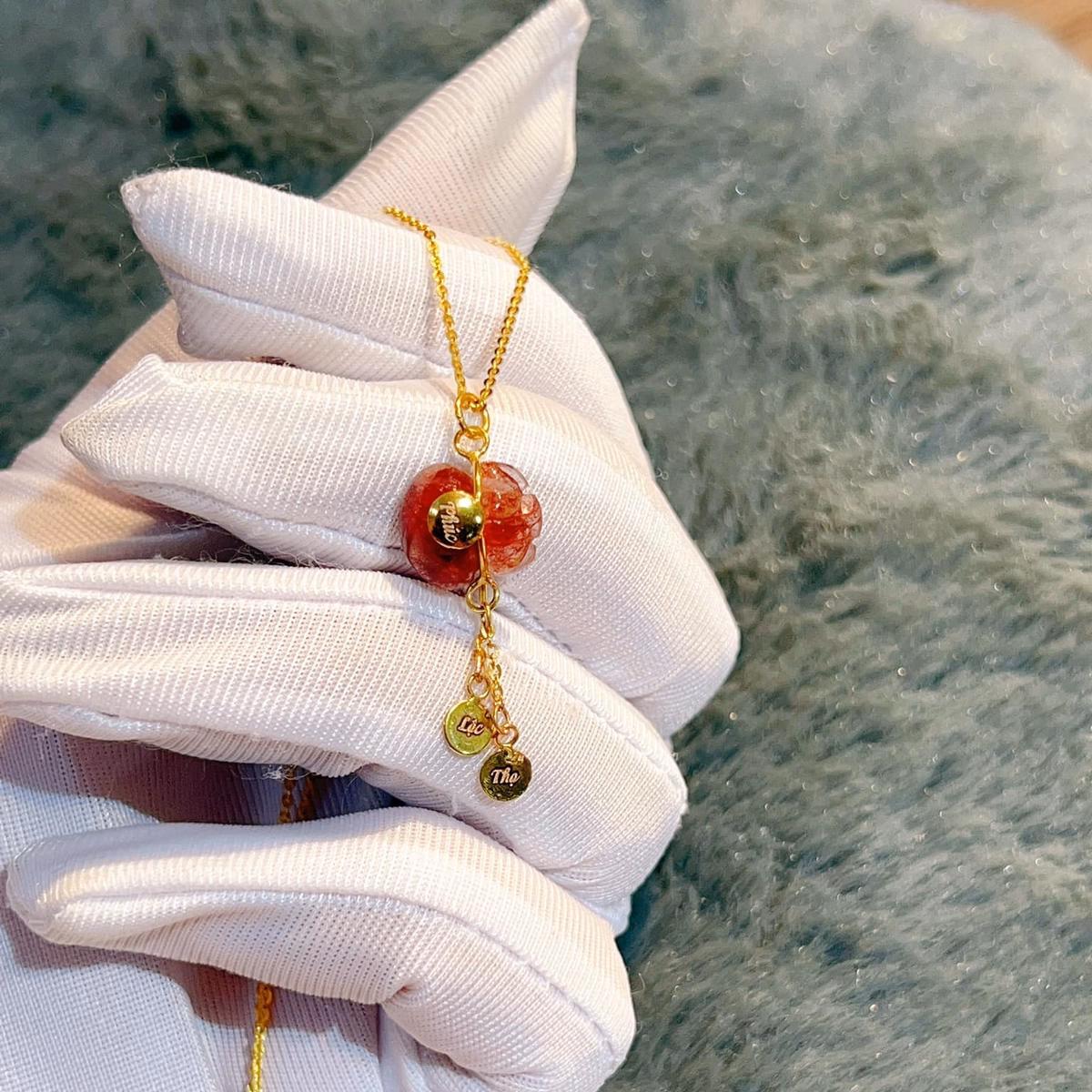 Mặt Dây Chuyền Thạch Anh Tóc Thiên Nhiên Bọc Vàng Tây 10 Kara - Thắng Giang - Ảnh 2