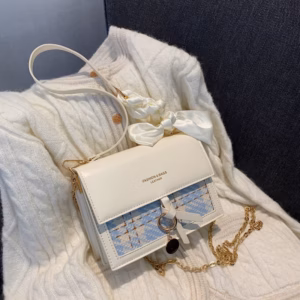 Túi Xách Nữ Deco Vải Dạ Dây Đeo Da Phối Kim Loại Kèm Khăn Lụa - Ausa House