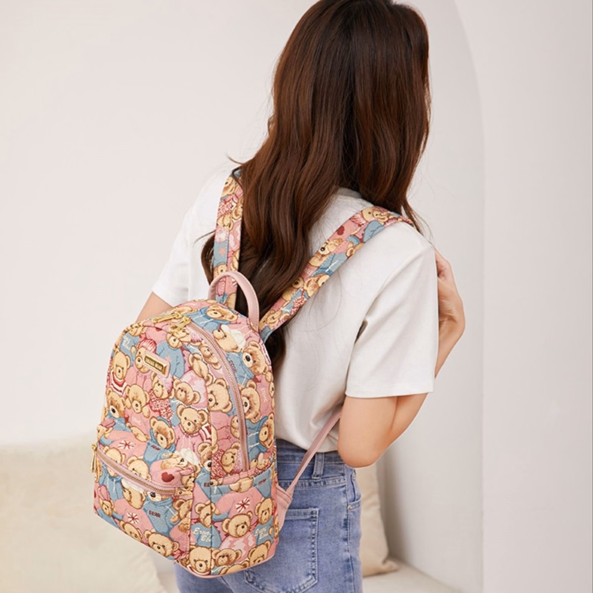Balo Nữ Gấu Hồng Size Lớn Và Trung Đi Chơi, Đi Làm Chống Nước - Ausa House - Ảnh 8