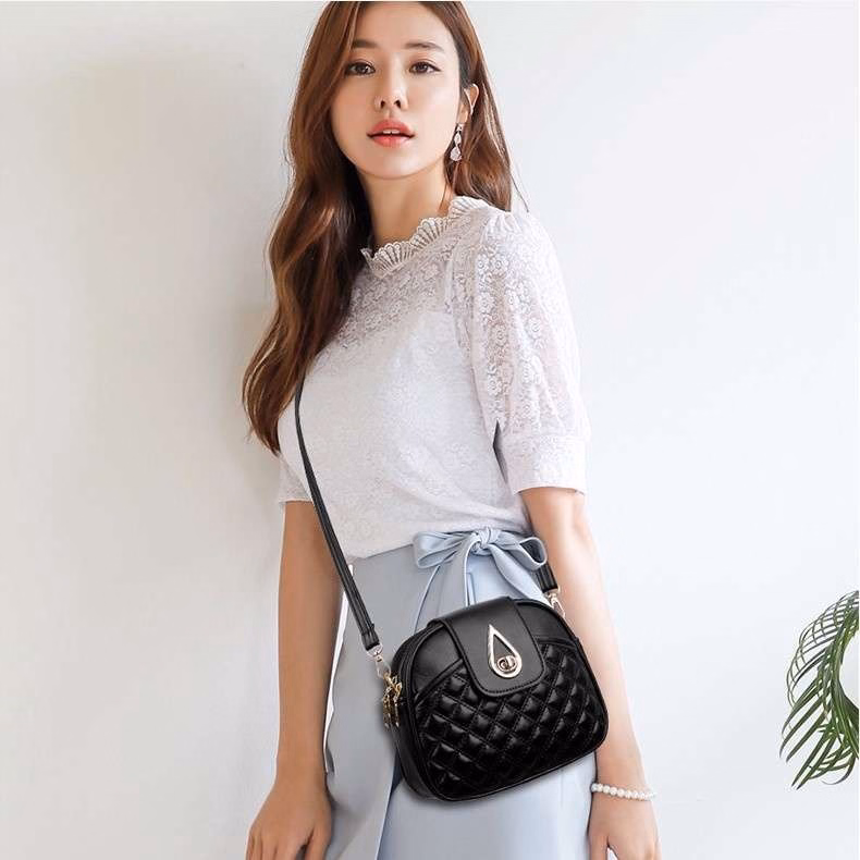 Túi Xách Nữ Khóa Giọt Lệ 3 Ngăn Kt33 - Jinbbq - Ảnh 4