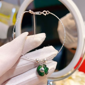 Lắc Tay Bạc Ta Phối Túi Tiền Ngọc Cẩm Thạch Sơn Thủy Thiên Nhiên - Thắng Giang