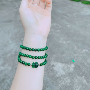 Vòng Tay Túi Tiền Ngọc Cẩm Thạch Sơn Thủy Phối Bi Bạc Ta Xi Vàng 24 Kara - Thắng Giang