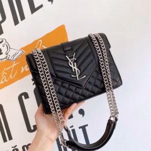 Túi Xách Nữ Ysl Khóa Bạc Dây Xích Bạc H24 - Đức Huy