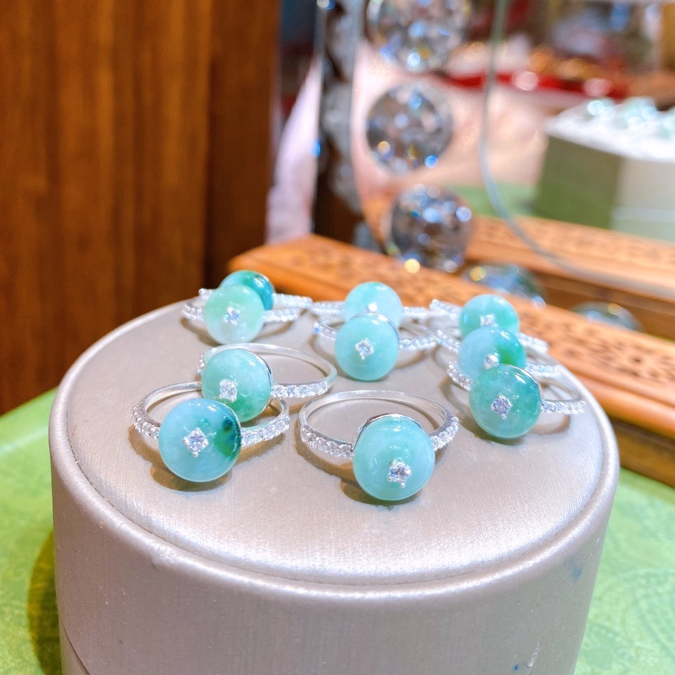 Nhẫn Đồng Điếu Ngọc Cẩm Thạch Thiên Nhiên Bọc Bạc Ta Vân Giao Động - Thắng Giang - Ảnh 4