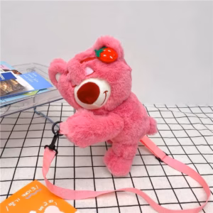 Túi Đeo Chéo Gấu Bông Dâu Siêu Hot - Minh Ngọc