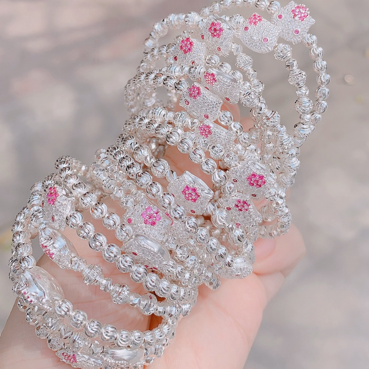 Lắc Tay Bi Phay Kitty Bạc Ta Dành Cho Bé - Thắng Giang - Ảnh 2