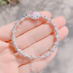 Lắc Tay Bi Phay Kitty Bạc Ta Dành Cho Bé - Thắng Giang