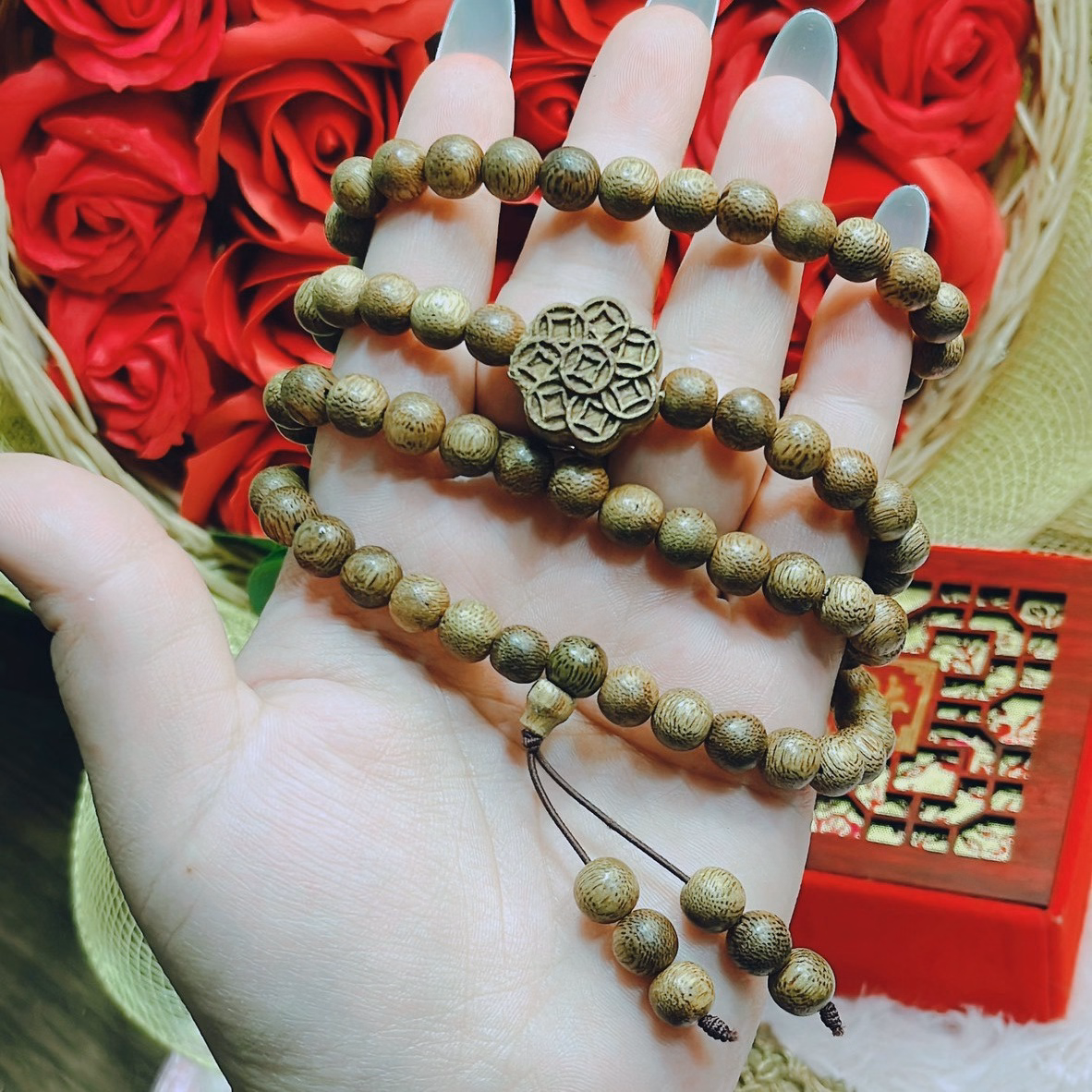 Vòng Tay Nam Hoa Kim Tiền Trầm Hương Tốc Thiên Nhiên - Thắng Giang - Ảnh 2