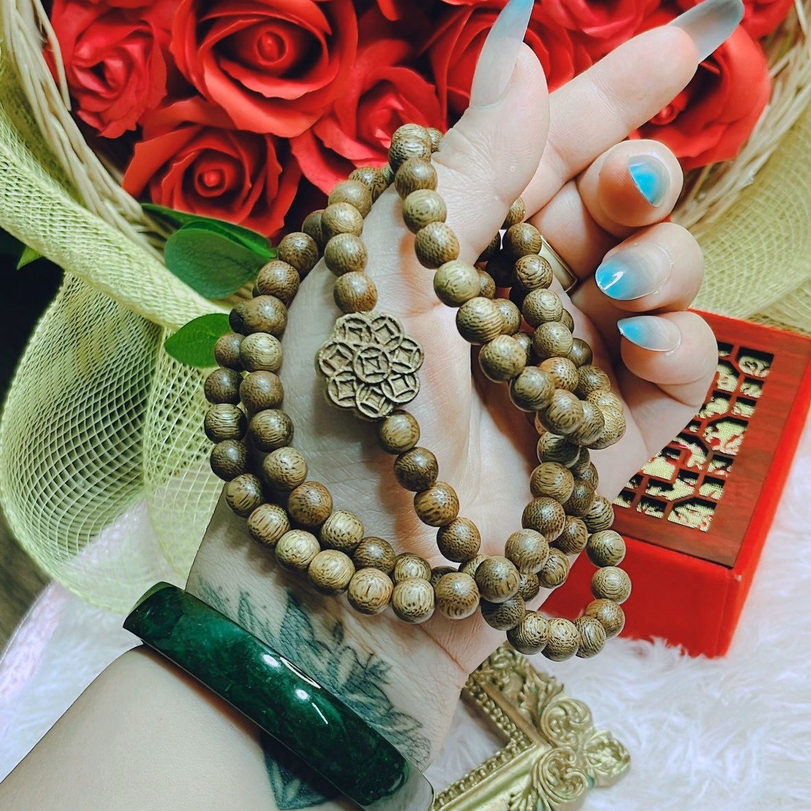 Vòng Tay Nam Hoa Kim Tiền Trầm Hương Tốc Thiên Nhiên - Thắng Giang - Ảnh 3