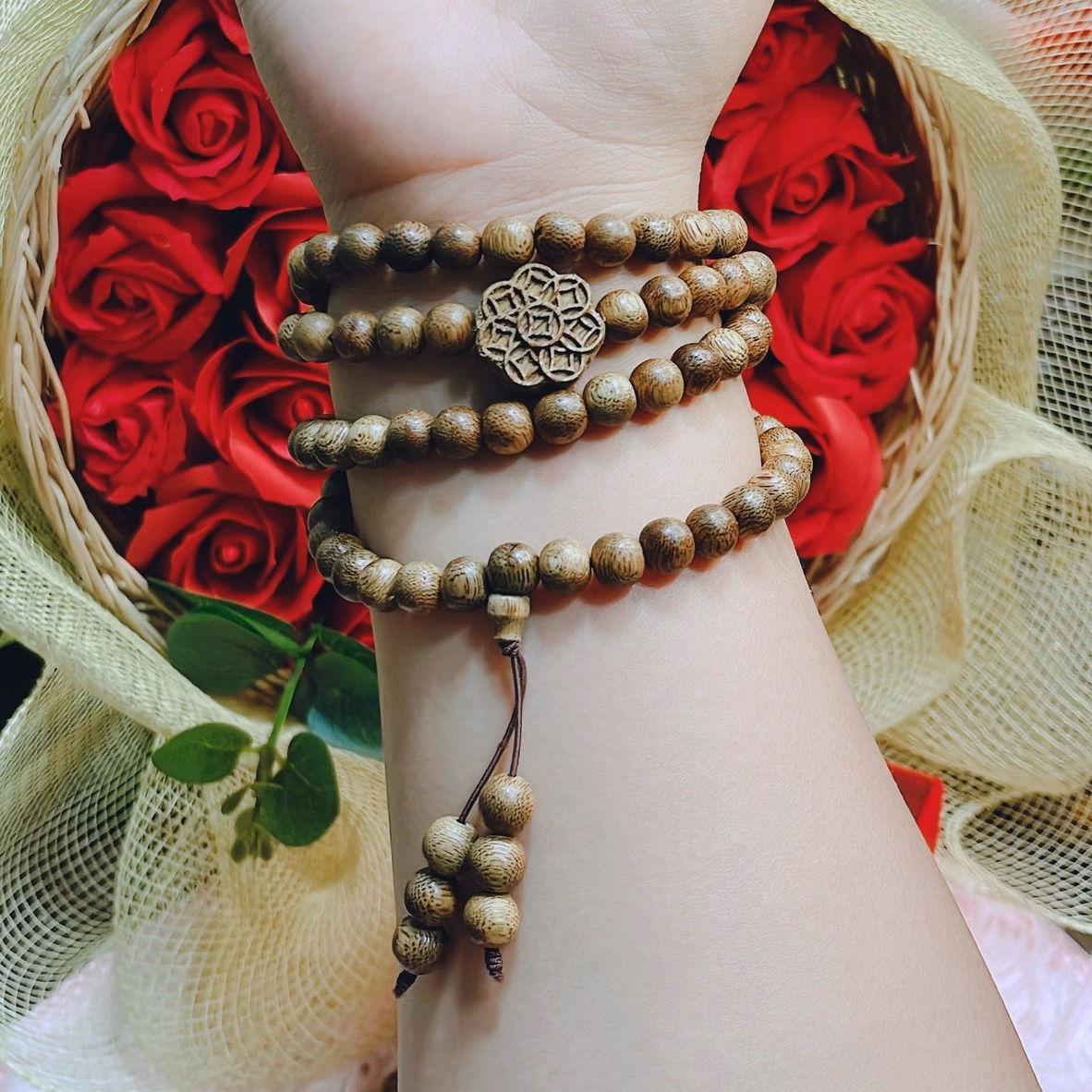 Vòng Tay Nam Hoa Kim Tiền Trầm Hương Tốc Thiên Nhiên - Thắng Giang - Ảnh 4