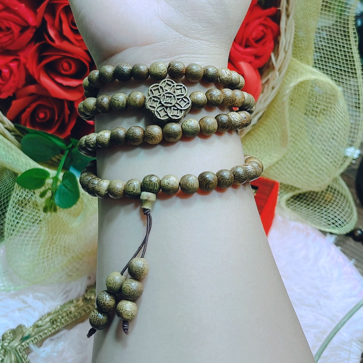 Vòng Tay Nam Hoa Kim Tiền Trầm Hương Tốc Thiên Nhiên - Thắng Giang - Ảnh 5