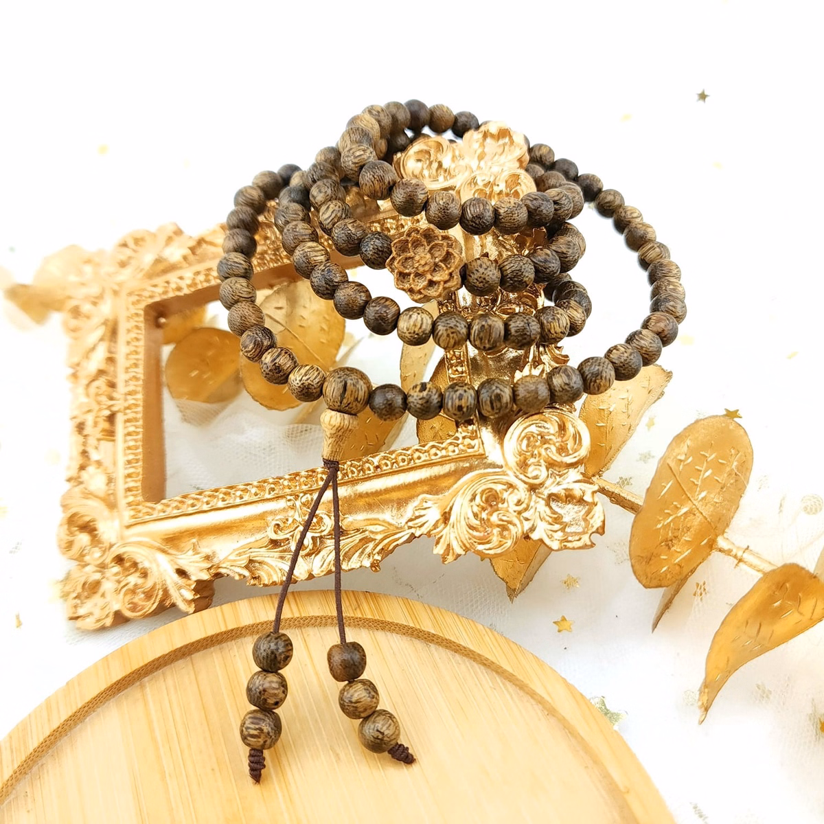 Vòng Tay Trầm Hương Tốc Thiên Nhiên 108 Hạt Phối Sen - Thắng Giang - Ảnh 11