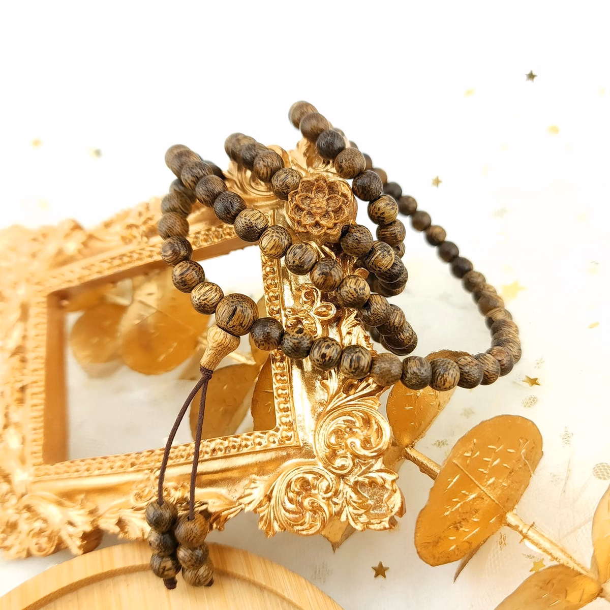 Vòng Tay Trầm Hương Tốc Thiên Nhiên 108 Hạt Phối Sen - Thắng Giang - Ảnh 12