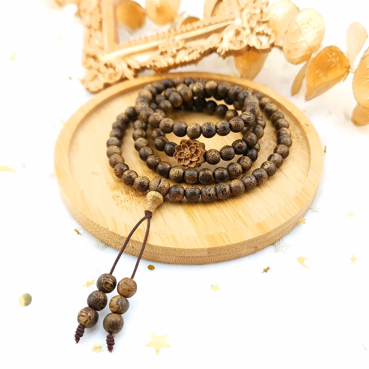 Vòng Tay Trầm Hương Tốc Thiên Nhiên 108 Hạt Phối Sen - Thắng Giang - Ảnh 13