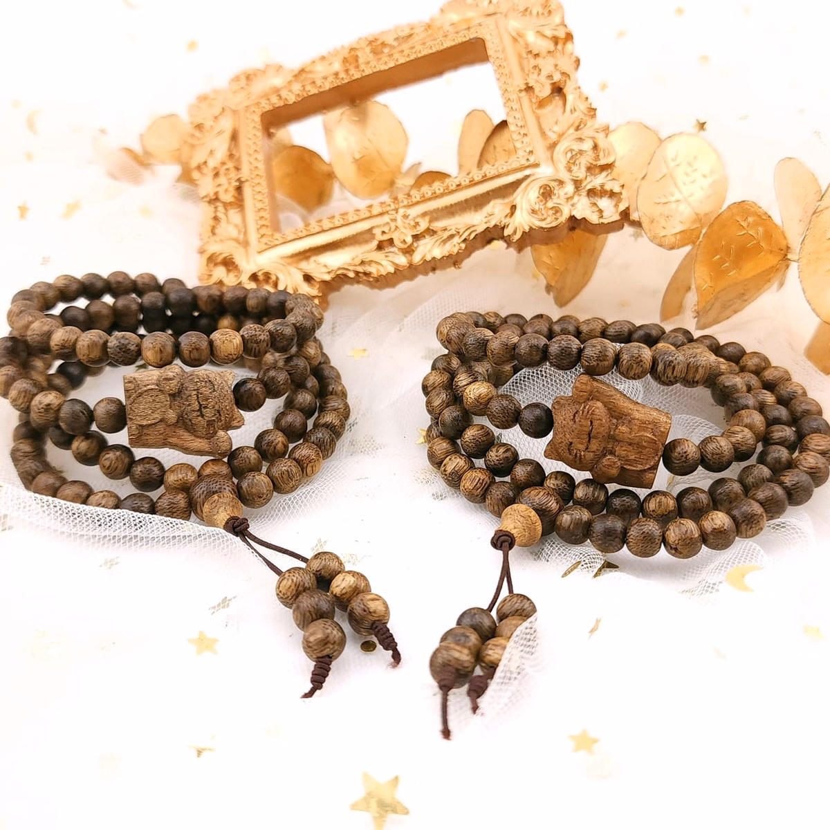 Vòng Tay Trầm Hương Tốc Thiên Nhiên Phối Mèo Thần Tài Chiêu Tài Lộc - Thắng Giang - Ảnh 2