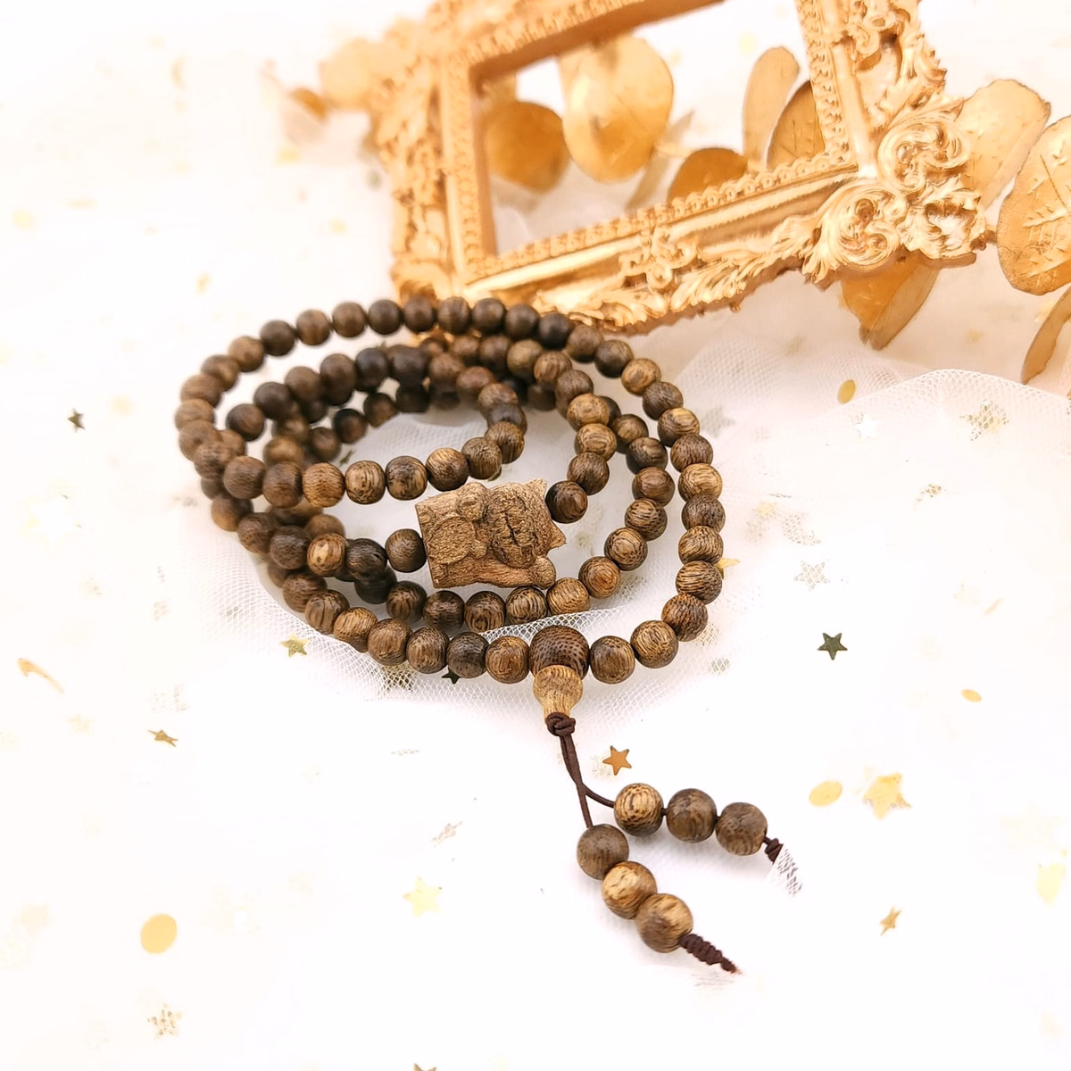 Vòng Tay Trầm Hương Tốc Thiên Nhiên Phối Mèo Thần Tài Chiêu Tài Lộc - Thắng Giang - Ảnh 3