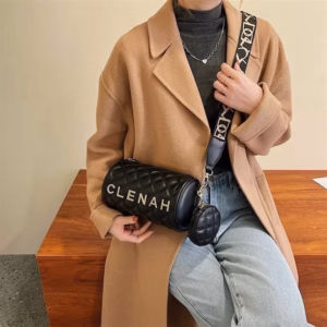 Túi Xách Nữ Hình Trụ Dây Bản To Tặng Kèm Ví Tròn Tu2 -Đức Huy