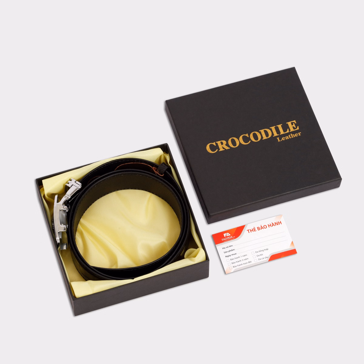 Thắt Lưng Da Cá Sấu Fa Do Da Fcb01Bn Dây Liền Bản Rộng 3.5 Cm - Ảnh 7