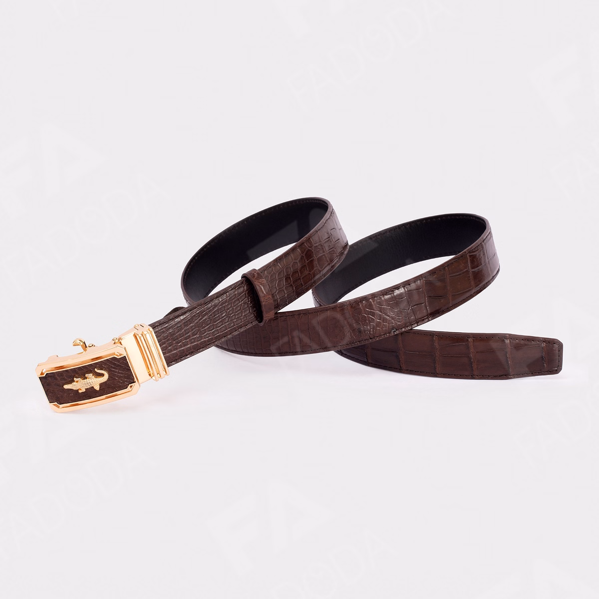 Thắt Lưng Da Cá Sấu Fa Do Da Fcb01Bn Dây Liền Bản Rộng 3.5 Cm - Ảnh 2