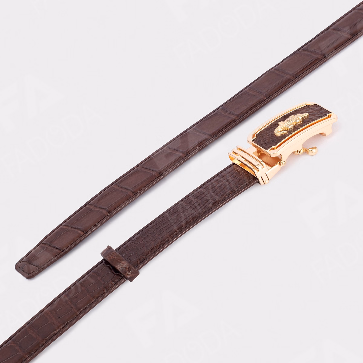 Thắt Lưng Da Cá Sấu Fa Do Da Fcb01Bn Dây Liền Bản Rộng 3.5 Cm - Ảnh 3