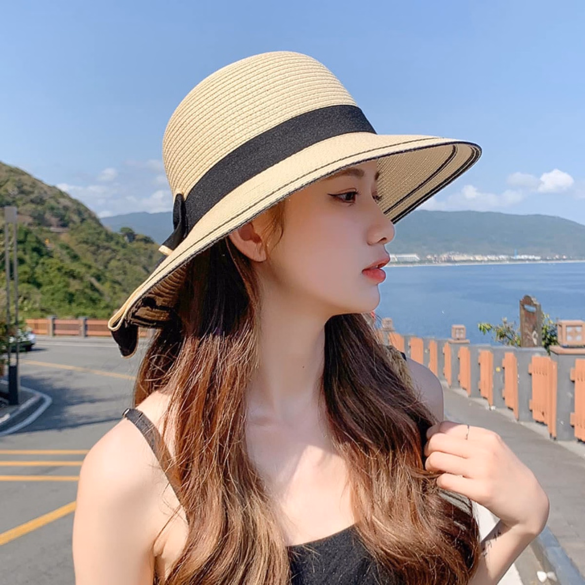 Nón Cói Vành Rộng Phối Nơ - Vanass - Ảnh 3