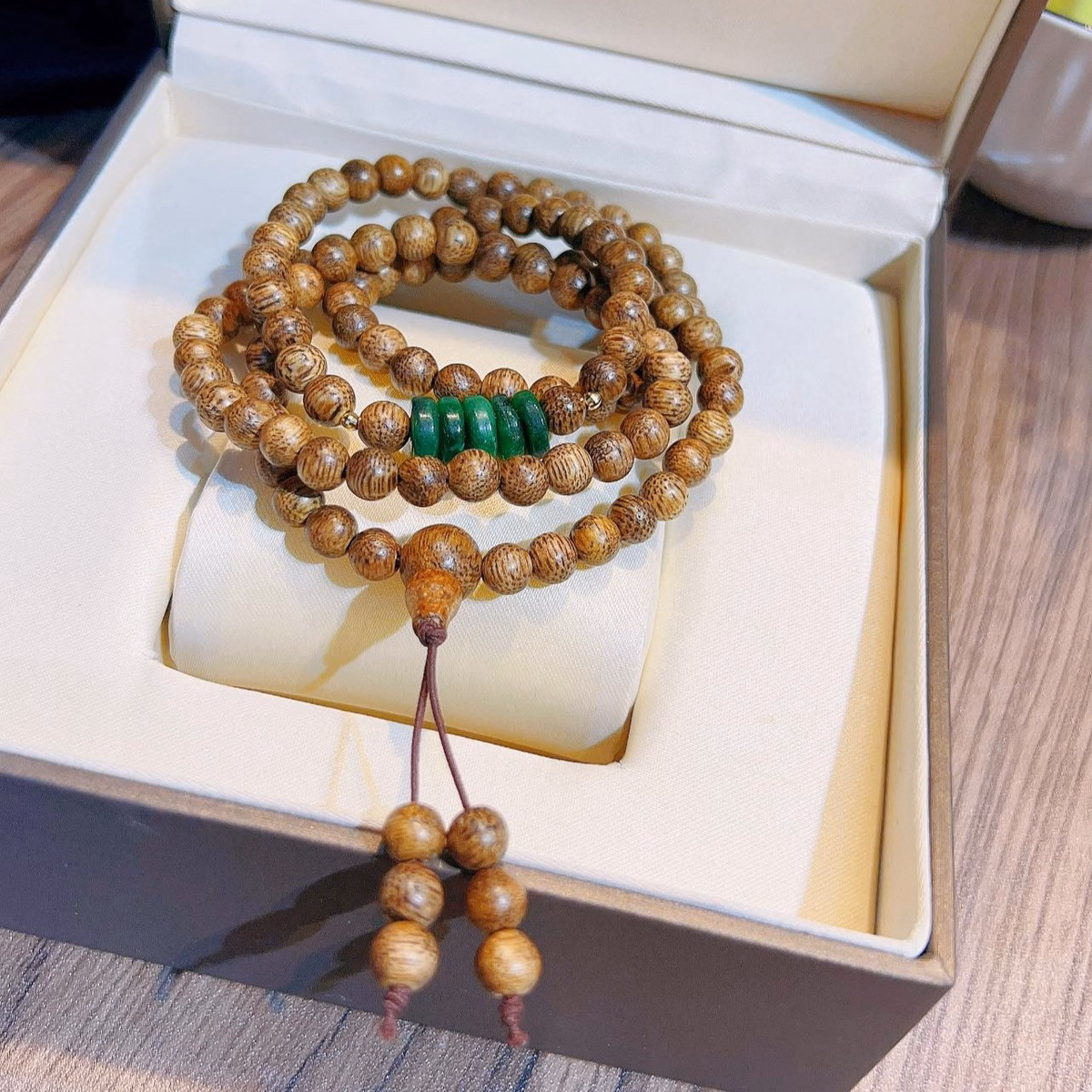 Vòng Tay Trầm Hương Tốc Thiên Nhiên Phối Ngũ Điếu Đá Tự Nhiên - Thắng Giang - Ảnh 6