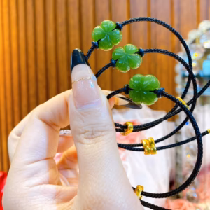 Vòng Tay Cỏ Bốn Lá Ngọc Bích Thiên Nhiên - Thắng Giang