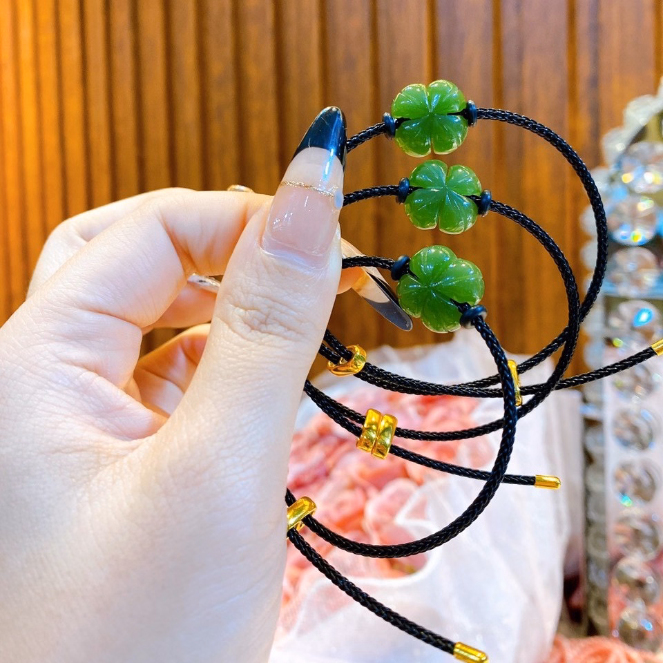 Vòng Tay Cỏ Bốn Lá Ngọc Bích Thiên Nhiên - Thắng Giang - Ảnh 2