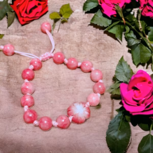 Vòng Tay Tết Cỏ Bốn Lá Thạch Anh Hồng Freesize - Thắng Giang