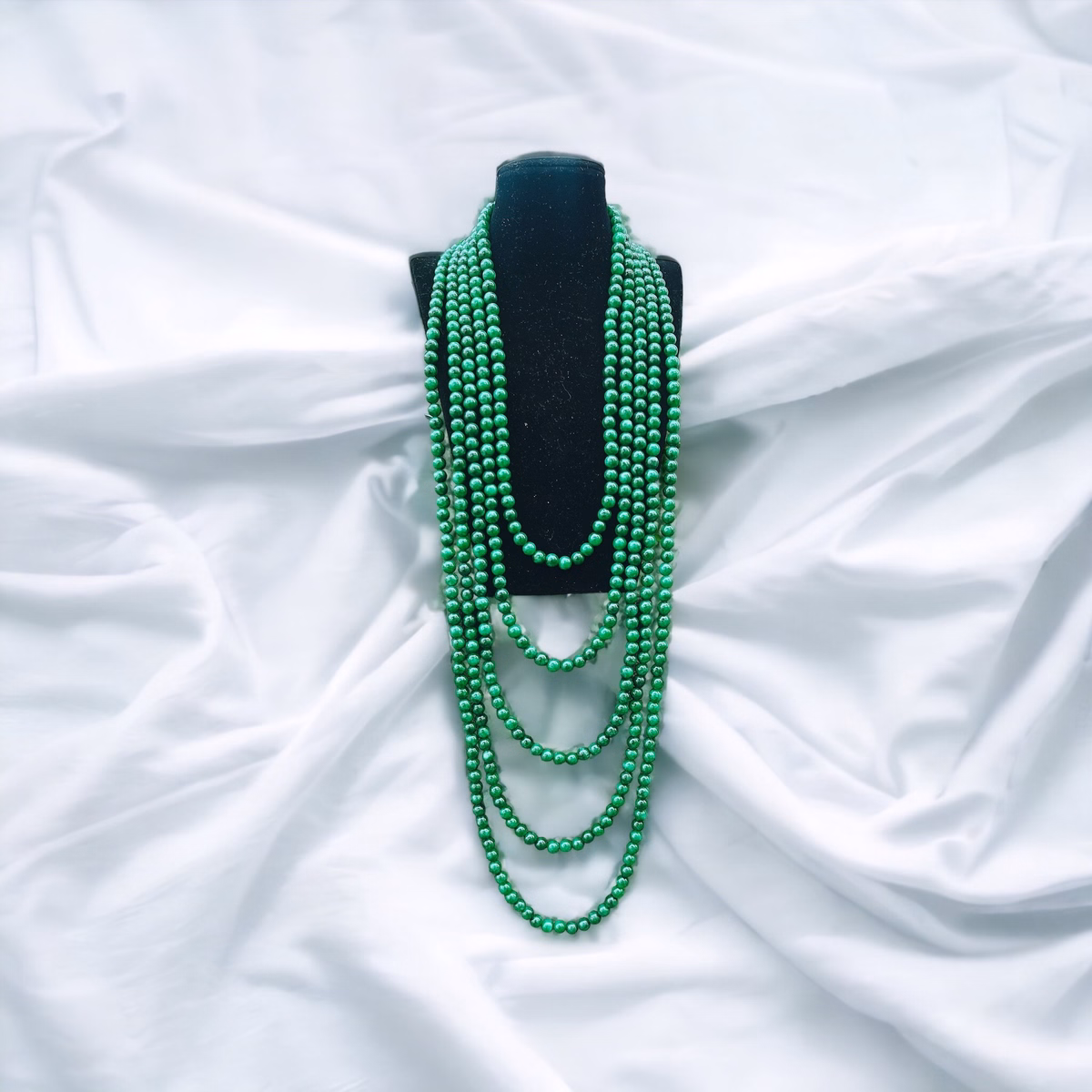 Chuỗi Vòng Cổ Năm Tầng Dáng Dài Cẩm Thạch Hầu Dâng - Thắng Giang - Ảnh 3