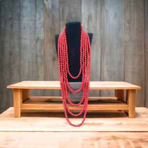 Chuỗi Vòng Cổ Năm Tầng Mã Não Đỏ Dáng Dài Hầu Dâng - Thắng Giang