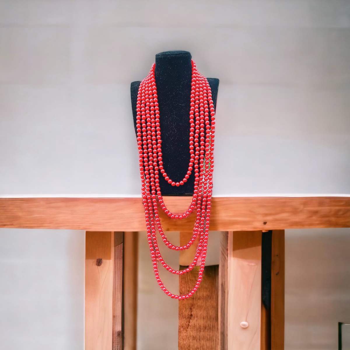 Chuỗi Vòng Cổ Năm Tầng Mã Não Đỏ Dáng Dài Hầu Dâng - Thắng Giang - Ảnh 2