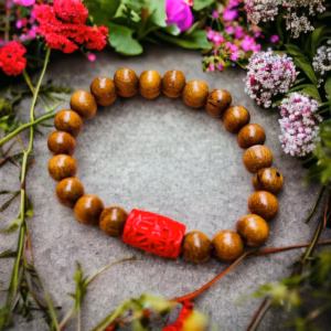 Vòng Tay Dâu Tằm Gốc Phối Lu Thống Chu Sa 8 Ly - Thắng Giang