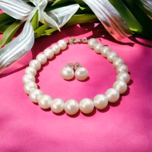 Combo Vòng Tay Bông Tai Ngọc Trai Nuôi Nước Ngọt Thiên Nhiên 8 Ly - Thắng Giang