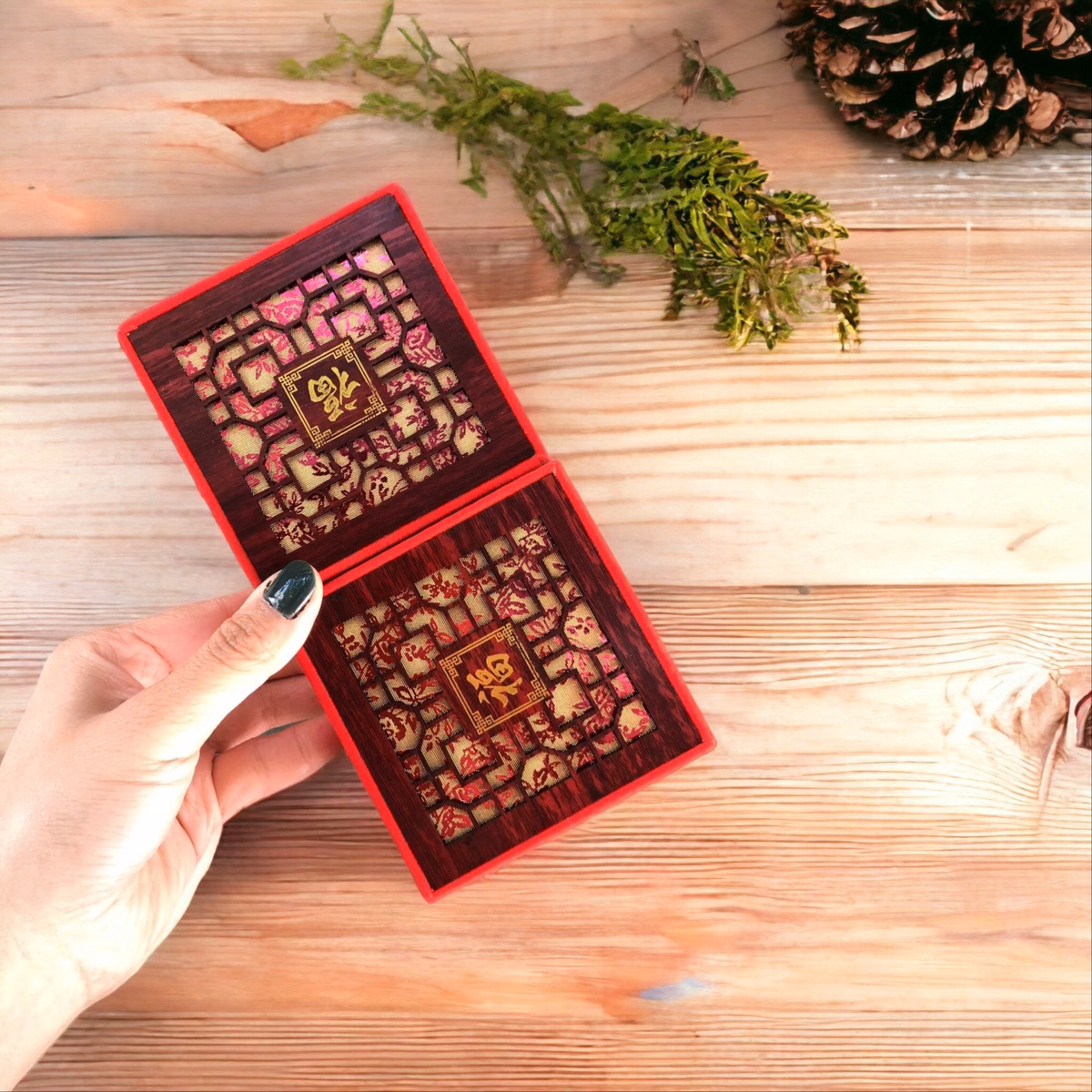 Hộp Nhung Cao Cấp Mặt Gỗ Đựng Trang Sức - Thắng Giang - Ảnh 7