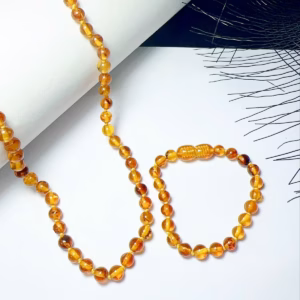 Bộ Trang Sức Hổ Phách Hoa Bay Thiên Nhiên Dành Cho Bé - Thắng Giang