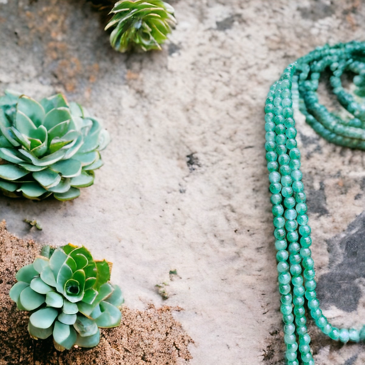 Chuỗi Vòng Cổ Ba Tầng Thạch Anh Rêu Thiên Nhiên - Thắng Giang - Ảnh 3