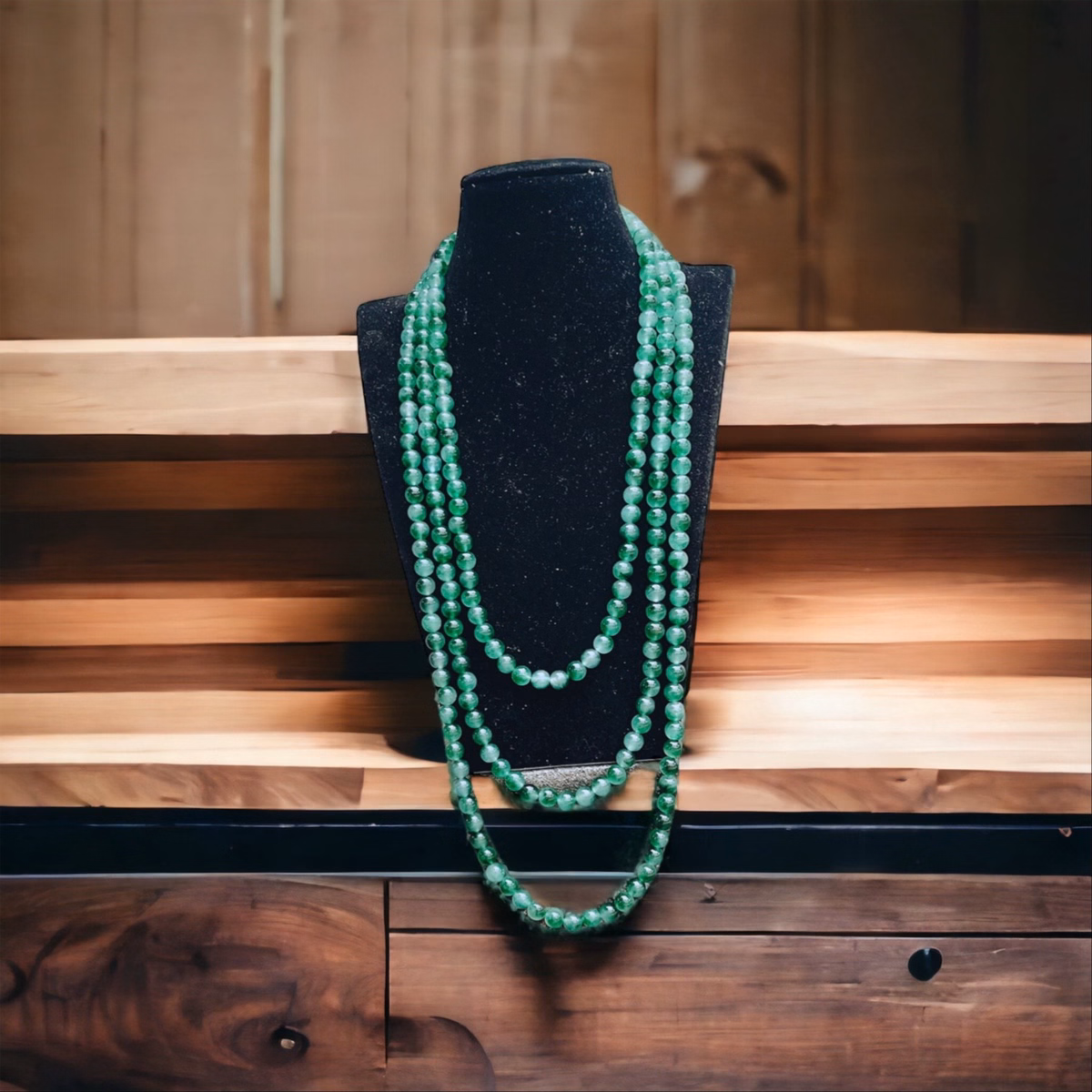 Chuỗi Vòng Cổ Ba Tầng Thạch Anh Rêu Thiên Nhiên - Thắng Giang - Ảnh 4