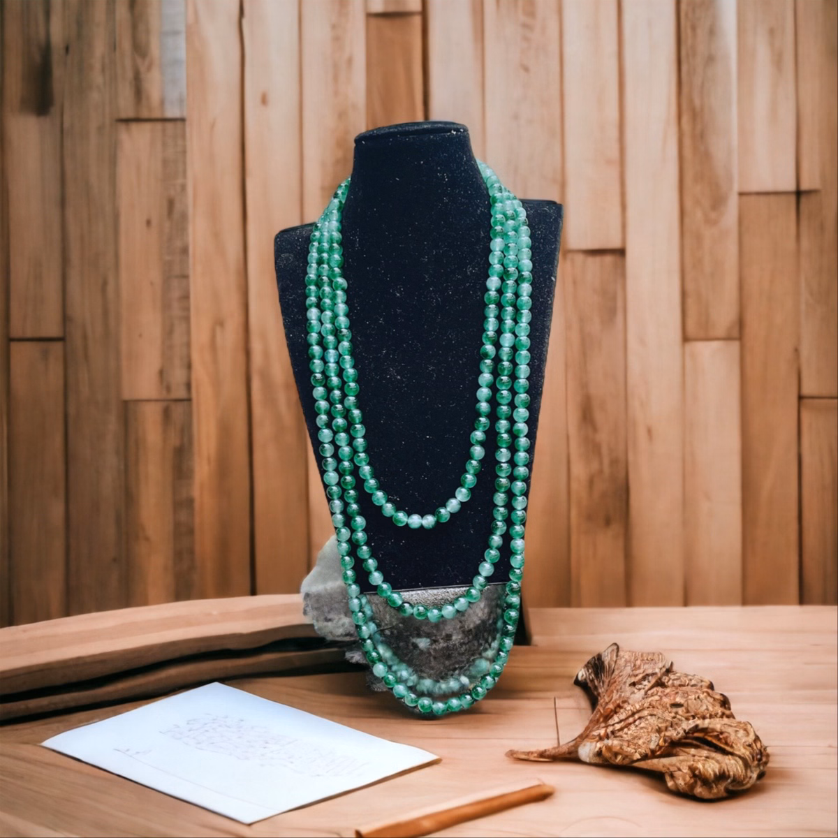 Chuỗi Vòng Cổ Ba Tầng Thạch Anh Rêu Thiên Nhiên - Thắng Giang - Ảnh 2