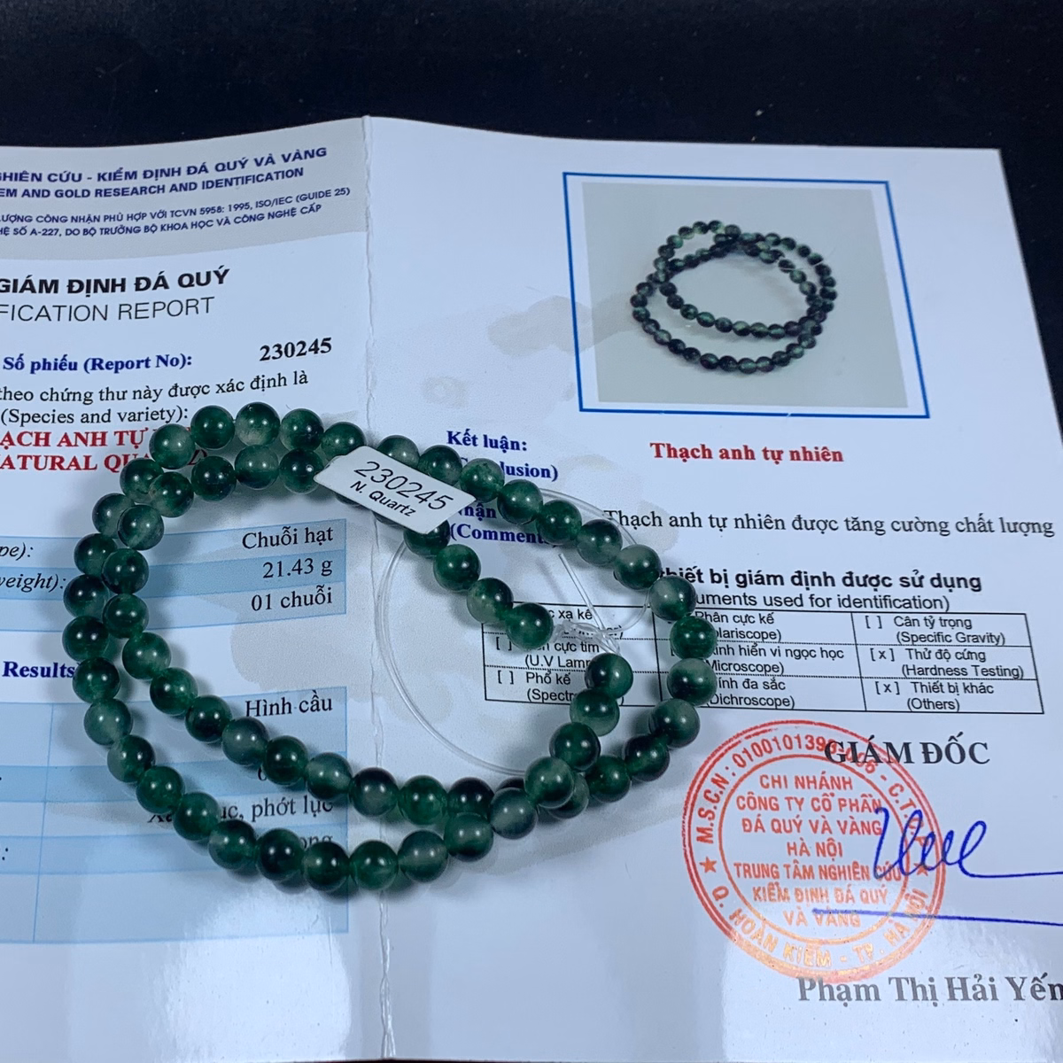 Chuỗi Vòng Cổ Ba Tầng Thạch Anh Rêu Thiên Nhiên - Thắng Giang - Ảnh 6