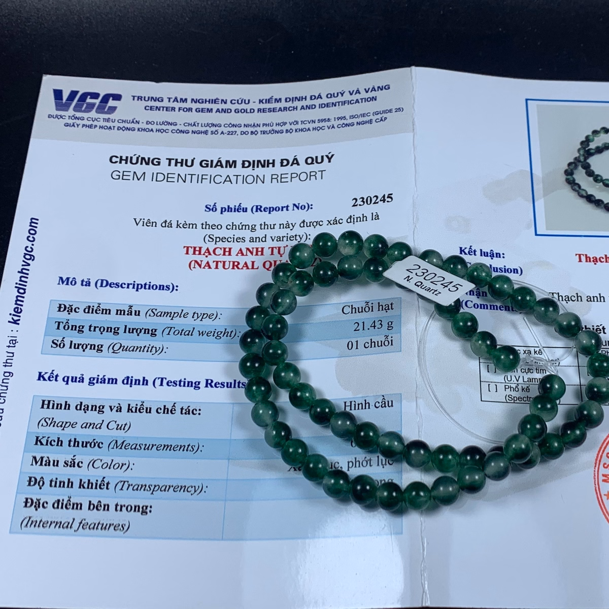 Chuỗi Vòng Cổ Ba Tầng Thạch Anh Rêu Thiên Nhiên - Thắng Giang - Ảnh 7