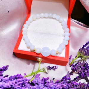 Vòng Tay Xu Kim Tiền Ngọc Cẩm Thạch Trắng Thiên Nhiên - Thắng Giang