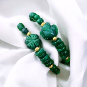 Vòng Tay Hồ Ly , Cỏ Bốn Lá Ngũ Điếu Đá Ngọc Cẩm Thạch Thiên Nhiên 8 Ly - Thắng Giang