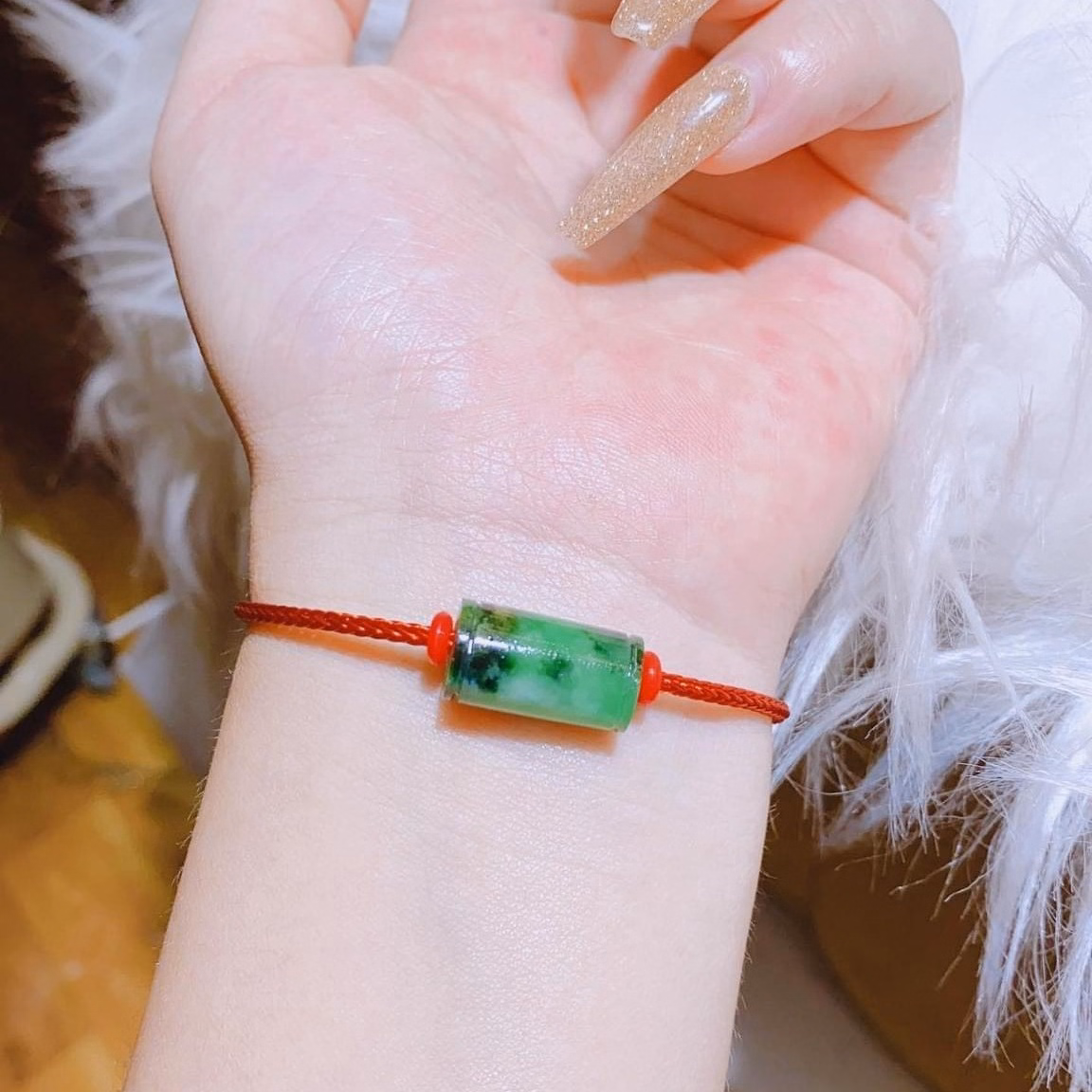 Vòng Tay Lu Thống Ngọc Cẩm Thạch Thiên Nhiên - Trợ Hành Thông - Freesize - Thắng Giang - Ảnh 5