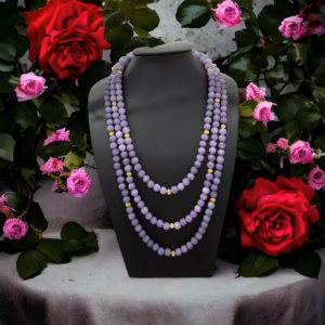 Chuỗi Vòng Cổ Ba Tầng Thạch Anh Tím Hầu Dâng - Thắng Giang