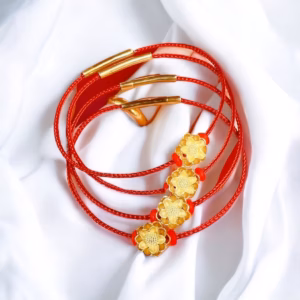 Vòng Tay Hoa Sen Bạc Ta Xi Vàng 24Kara Có Thẻ Hóa Đơn - Thắng Giang